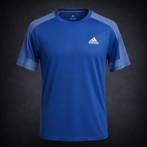 Adidas Climalite T Shirt Mens XL Blue Performance Gym Running Athletic Tee Logo